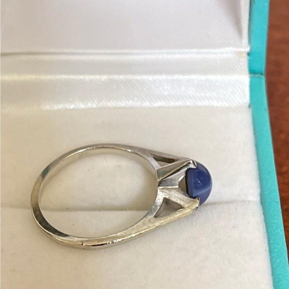 Vintage 14k white gold star blue sapphire ring size 6.25 - Picture 5 of 8